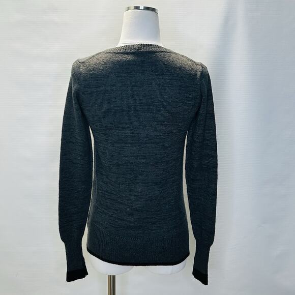 Free People Full Zip Cardigan Sweater Womens Size XS Gray Cotton Wool Blend - Picture 3 of 11